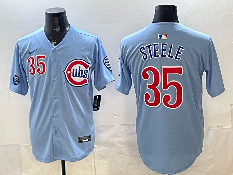 Men 2026 Chicago Cubs #35 Steele blue Game Nike MLB Jersey2026001 
